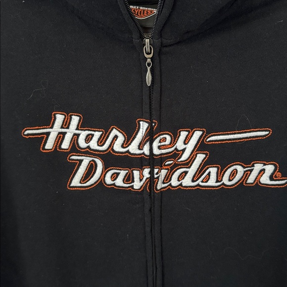 Harley Davidson Zip Up Sweatshirt Short Sleeve Women's Small Oak Lawn IL 1X - Picture 2 of 7